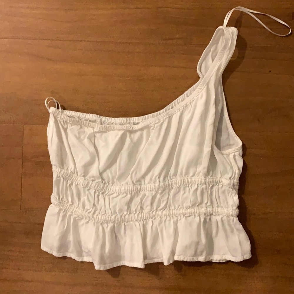 One Shoulder Peplum Tank Top